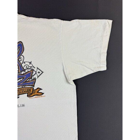 Rare Vintage 90s Y2K God Rulz Jesus Tee God Lord White XL Shirt Pray Heaven Tee - Picture 8 of 14
